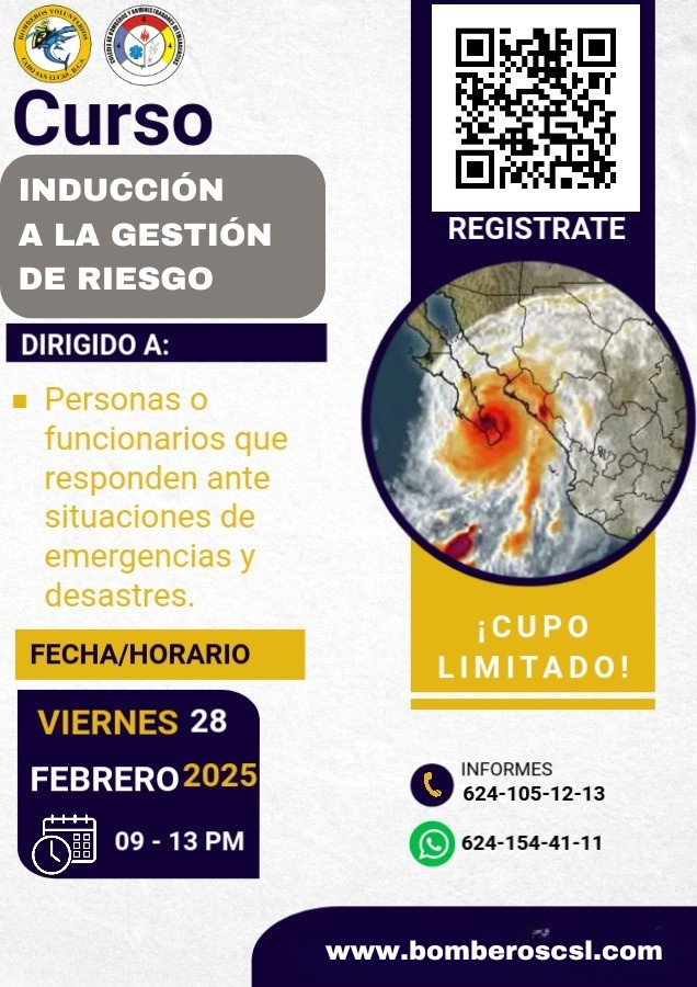 Información sobre el curso de Inducción a la Gestión de Riesgo.