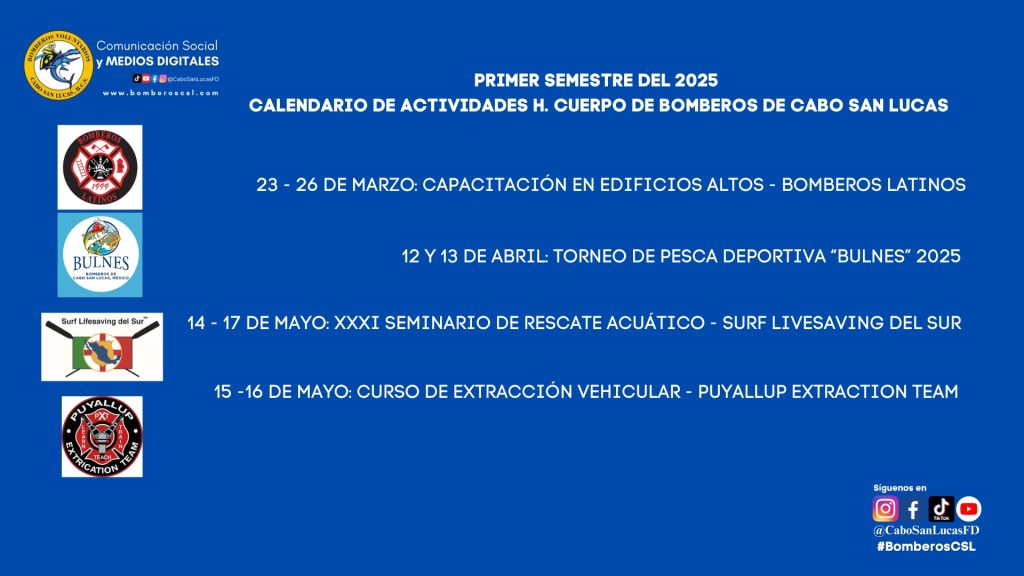 PRIMER SEMESTRE DEL 2025 CALENDARIO DE EVENTOS PÚBLICOS